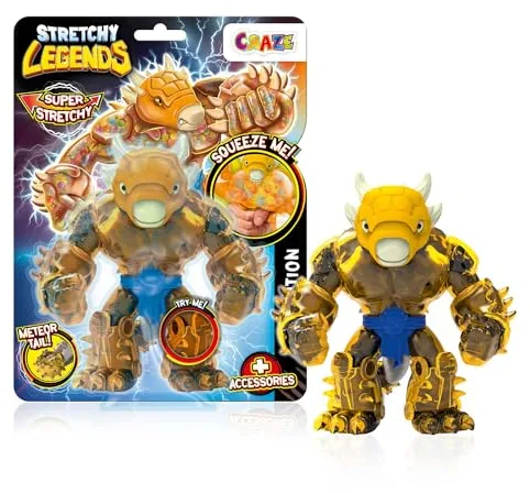 CRAZE Legends Stretchy D'Molition Figuras Elásticas De Acción para Niños, Superhéroes para Coleccionar con Relleno De Slime, 6 Dinosaurios Diferentes