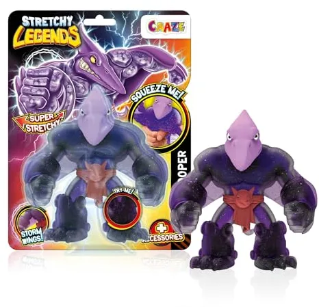CRAZE Legends Stretchy Pterotrooper Figuras elásticas de acción para niños, superhéroes para coleccionar con Relleno de Slime, 6 para Coleccionar