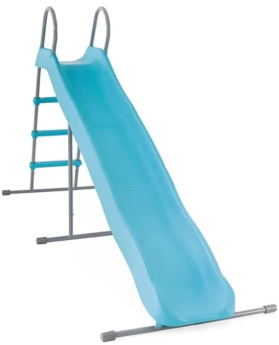 Intex Tobogán Infantil, Azul, 84x251x147 cm, 3 escalones, Pata estabilizadora, Estructura de Acero, Superficie Lisa de PVC, Toboganes para niños, Juegos Exterior, Juguete para 3-10 años (59006)