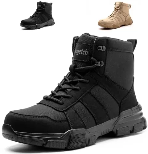 Nasogetch Botas de Seguridad para Hombre Mujer Ligeras Zapatos de Seguridad Botas de Trabajo con Punta de Acero Nero 45 EU 275