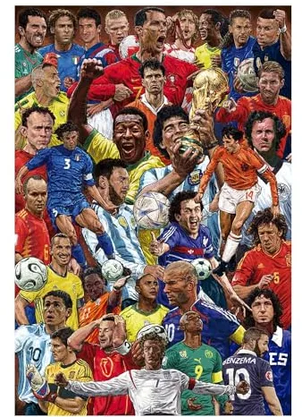 Grupo Erik Póster de futbolistas legendarios – 35.8 x 24.2 pulgadas / 91 x 61.5 cm – Se envía enrollado – Pósters geniales – Póster artístico – Pósters e impresiones – Pósteres de pared