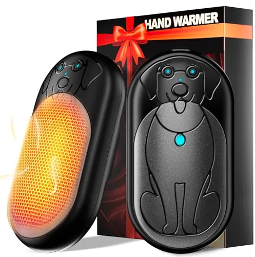 Miaton Calentador de Manos Recargable 2 Piezas, 6000mAh Batería Calentador Portatil Electrico Calentador Manos de Bolsillo, Regalos para Navidad/Camping/Caza/Senderismo