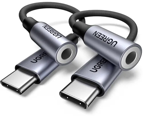 UGREEN Adaptador USB C a Jack 3.5 mm DAC Chip Type C Convertidor Auriculares Compatible con iPhone 16 Plus Pro MAX Galaxy S25 Ultra iPad Air MacBook 2024 Pixel 9 XL 2 Pack