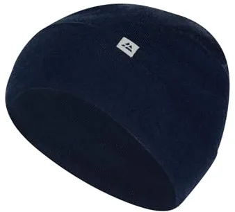 DANISH ENDURANCE Gorro de Lana Merino Ligera, Mezcla Técnica de Merino Deportiva, para Hombres y Mujeres, Azul Marino Oscuro, One Size