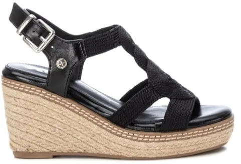 XTI Sandalias 142320 Negro-Altura cuña 10cm-