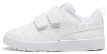 Puma Unisex Kids COURTFLEX V3 V PS Sneaker, Puma White-Puma White-Silver Mist, 35 EU