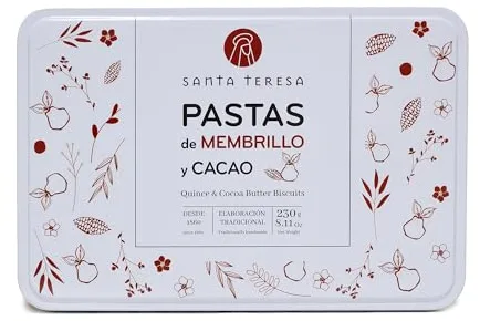 Santa Teresa - Lata De Pastas De Membrillo y Cacao - Elaboradas De Manera Artesanal Con Ingredientes Naturales. Sin Aditivos Y Sin Conservantes - 230 Gramos