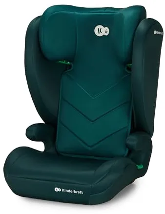Kinderkraft I-SPARK Silla de coche, i-Size, para bebé, Grupo 2/3 100-150 cm, de 3,5 a 12 años, de 15 a 36 kg, ligera (4,5 kg), cinturón de seguridad de 3 puntos, Protección lateral, Verde