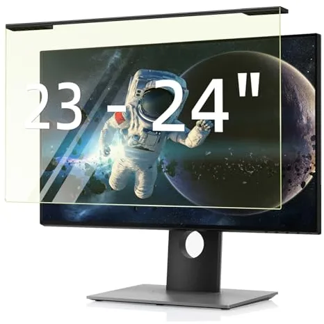 HaruYo 23-24 Pulgadas Protector de Pantalla Luz Anti-Azul Anti-UV Protección Ocular para Diagonal 23"/23,6"/23,8"/24" Monitor LED, Filtro de Pantalla Extraíble Filtro Anti Luz Azul (23-24")