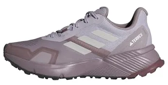 adidas Mujer Terrex Soulstride Trail Running Shoes, preloved Fig/Grey One/Quiet Crimson, 36 2/3 EU