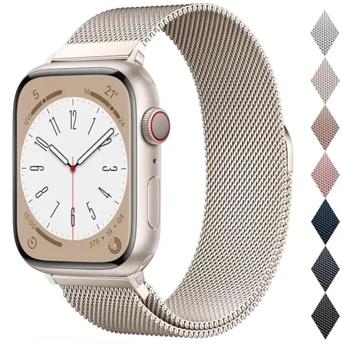 OULUOQI Correa de repuesto y pulsera compatible con Apple Watch 40mm 42mm(Series 10 &11) 41mm 38mm, Correa de metal de acero inoxidable para Series 11 10 9 8 7 6 5 4 3 SE3/2/1
