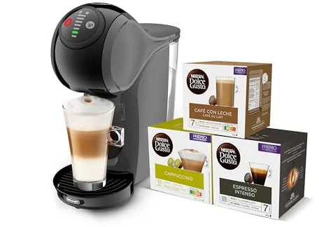 De'Longhi Dolce Gusto Genio S EDG226.A, Máquina de Café en Cápsulas, Incluye 3 Paquetes de Cápsulas, Diseño Compacto, Tamaño de Bebida Ajustable, Depósito de Agua Extraíble de 0,8L, 1600 W, Gris