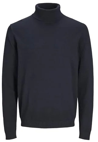 Jack & Jones Jersey de Cuello Alto para Hombre, Color Liso, Azul Marino, XS