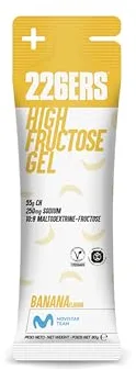 226ERS - High Fructose Gel, Gel Energético para Deportistas, con Maltodextrina y Fructosa, Vegano y Sin Gluten, Aporte Hidratos de Carbono, Sabor Banana, 1 Gel x 80 g