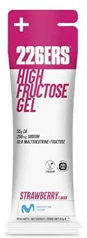 226ERS - High Fructose, Gel Energético para Deportistas, con Maltodextrina y Fructosa, Vegano y Sin Gluten, Aporte Hidratos de Carbono, Sabor Fresa, 1 Gel x 80 g