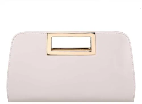 VASCHY Bolso de Mano de Noche, Bolso Fiesta de Moda Carteras de Mano y Clutches Bolso Bandolera de Cuero Vegano Bolso de Hombro Para Boda Fiesta Noche Cóctel Graduación, Beige
