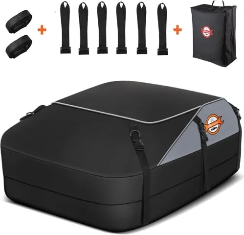 Sailnovo Bolsa de Techo de 580 L/20 cúbicos, Impermeable, con 6 Ganchos para Puerta, Bolsa de Transporte de Techo Grande para Coches sin/con Barras de Techo/portaequipajes/rieles
