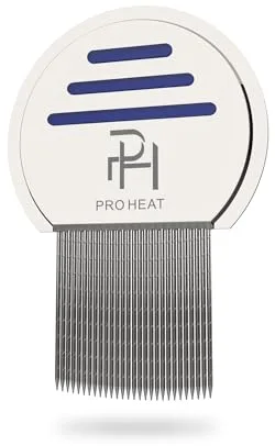 Ph Pro Heat Liendrera Profesional para Piojos y Liendres - Lendrera Antipiojos Infantil - Peine para Eliminar Liendres y Piojos.