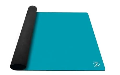 ZACATRUS Tapete Mini Azul de Neopreno, 90 cm x 60 cm, Mini Zafiro, Tapete de Juegos de Mesa, Antideslizante, Tapete de Cartas, Enrollable