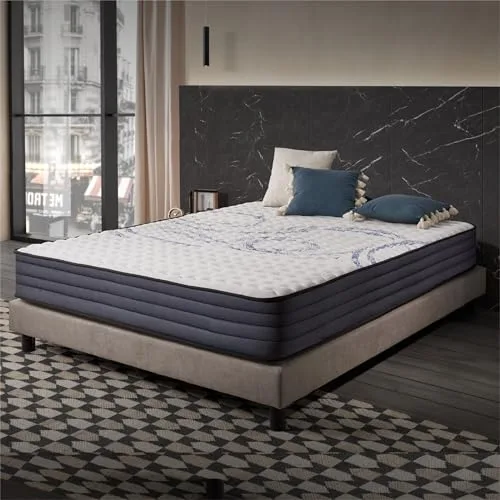 Naturalex - Colchón Viscoelástico Perfectsleep 150x190 cm - 24 cm - Semifirme - Espuma HR + Blue Látex - Transpirable - Confortable - Ergonómico - Hipoalergénico - Reversible Verano/Invierno