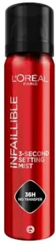 L'Oréal Paris Spray Fijador de Maquillaje Infaillible, Resistente al Agua, Se mantiene hasta 36h, 75 ml