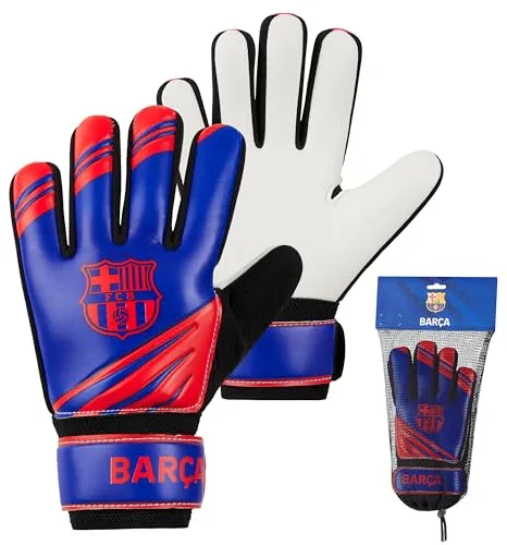 Hy-Pro - Guantes de portero con licencia oficial de la FC Barcelona para niños y adolescentes, palmas acolchadas antideslizantes, talla 5 o 7, regalos Barcelona para niños (talla 7)