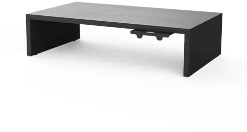 GRIFEMA GB1052-1 Elevador Monitor de Madera, Soporte Monitor Escritorio para Monitores, Ordenador Portátiles, Impresoras, Capacidad hasta 20 kg, L420 x W233mm x H104, Negro