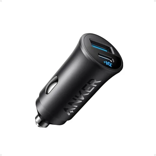 Anker Cargador Coche USB C 30W, Adaptador de Coche Tipo C de 2 Puertos, Cargador para iPhone con PowerIQ 3.0, para iPhone 17/16/15/14/13/12 Series, Samsung Galaxy S23/S22/S21 Series, iPad