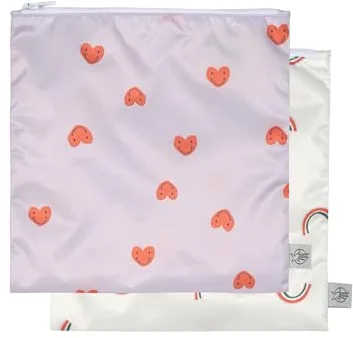 LÄSSIG Bolsa de almacenamiento reutilizable bolsa de aperitivos 2 piezas/Snack Bag Happy Rascals Heart