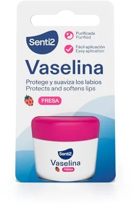 Senti2 Vaselina Labial con Fresa, Protector y Suavizante de Labios, Fácil Aplicación 20 ml