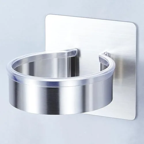YYBO Soporte secador de pelo, Porta secador de Pelo de Acero Inoxidable, Colgador secador pelo, Soporte para secador de pelo sin taladro para Baño Dormitorio Hotel Barbershop