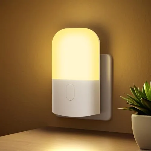 GRIFEMA GD101-1 Luz Nocturna Infantil 3 Niveles de Brillo Ajustables, Luz Nocturna con Sensor de Luz para Habitación de Niños, Baño, Pasillo, Cocina, Escaleras, 2700K Blanco Cálido