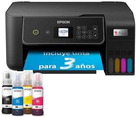 Epson Impresora multifunción EcoTank ET-2870 A4 con depósito de Tinta, conexión Wi-Fi y hasta 3 años de Tinta incluida