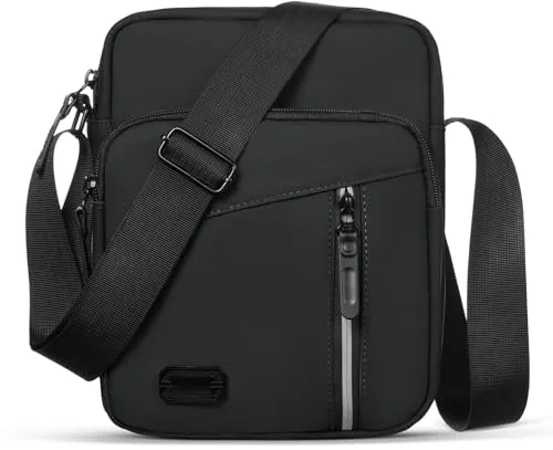 Aucuu Bolsa Pecho Hombre de Gran Capacidad, Impermeable Bandolera Crossbody para Viajar, Correr, Ciclismo, Negocios - Gris