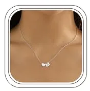 LOLIAS Collar Inicial Corazón para Mujer - Letra y Nombre en Plata Acero Inoxidable - Colgante Pequeño Personalizado - Regalos para Mujeres y Niñas