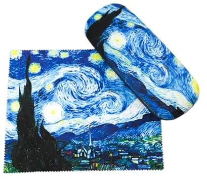 SUUM co. Estuche Para Gafas Rígido Elegante - Funda Para Gafas Original Diseño Artístico - Estuche Para Lentes Duro y Compacto - Funda Protectora Para Gafas De Sol - Regalo Estilo Pintores