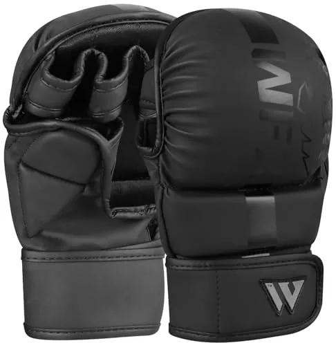 MMA Guantes de artes marciaes Mitones Sparring Grapping Muay Thai Jaua ucha Pama abierta Soporte de muñeca ajustabe Entrenamiento de boxeo Combate Deportes Saco de boxeo Kickboxing Maya Hide Hombres