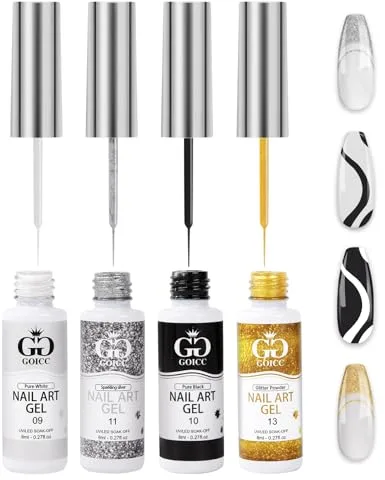 Esmaltes Semipermanentes para Uñas 4pcs 8ml Pintauñas Semipermanentes Gel Semipermanente Uñas Paint Nail Art Gel de Arte Lineal DIY