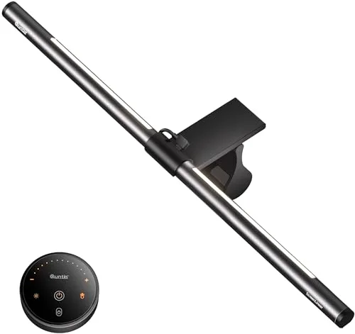 Quntis Lampara Monitor con Retroiluminación, 51cm Luz de Monitor Curvo con Control Remoto y Regulación Continua, Protección Ocular Barra Luz Monitor para el Hogar Oficina Estudio