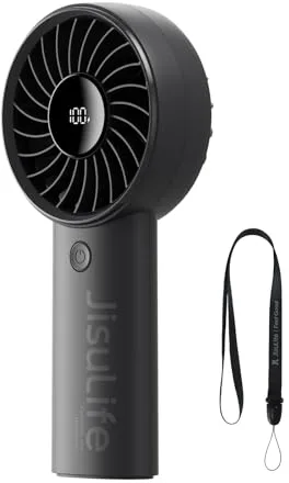 JISULIFE Ventilador de Cuello Portátil, 4000 mAh USB Recargable, Ventilador de Cuello Colgante Sin Hojas - Rosa