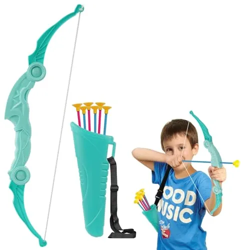 flintronic Set de Juguete de Arco y Flecha, Arco y Flechas de Juguete para Niños con 1 Arcos, 6 Ventosas Flechas y 1 Carcajes, Juego de Disparos Jardín Exterior Deportivo para Niños de 3 a 12 Años