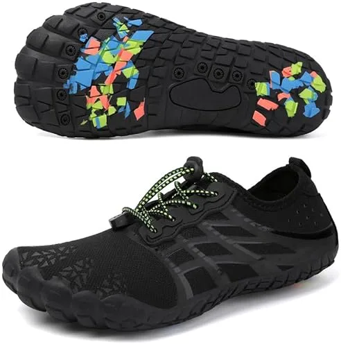 Unisex Zapatos Descalzos Hombre Mujer Zapatos de Agua Hombres Mujeres Barefoot Zapatillas Outdoor Secado Rápido Surf Calzado para Yoga Playa Transpirable Ligero y Antideslizante(Negro 39EU)