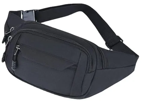 TIZES® Riñonera Unisex Impermeable con 4 Bolsillos – Ideal para Hombre, Mujer y Niño – Cinturón Ajustable para Varias Tallas, Bolsillo Oculto