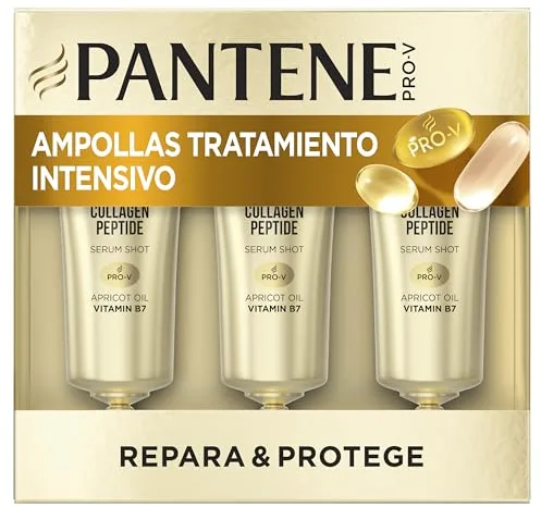 Pantene Pro-V Repara & Protege Ampollas Tratamiento Intensivo Reparadoras Del Pelo, Ayudan A Reparar El Daño Visible En 30 Segundos, 3X15ML