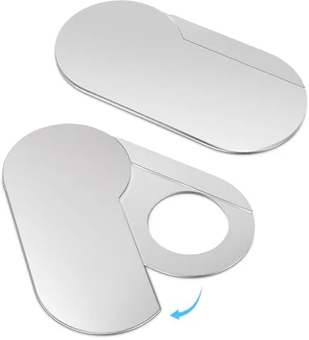 CloudValley Tapa Camara Portatil, 0.4MM Fino Ultra Metal Webcam Cover para MacBook Pro/Air, iPad Pro, Portatil, Mac, PC, Ordenadores, 2 Unidades Plata