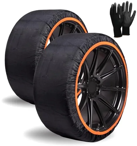 SNOWGO - Juego de 2 cadenas textiles para nieve - Talla XS a XXL - Homologado 16662-1 Europa - Adecuado para vehículos 4x4, vehículos eléctricos, furgonetas y vehículos comerciales <3,5T. (XXL)