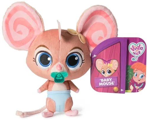 Vida The Vet - Peluche Baby Mouse - Ratoncito de Peluche Suave de 20 cm - 6072047 - Vida la Veterinaria Juguetes - Juguetes niños 3 años + - Regalo Niña 3 Años + - Peluches de Animales