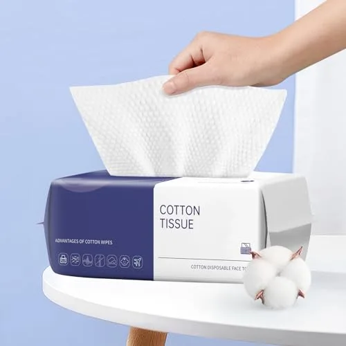 BODFPPC Toallitas Faciales Desechables de Algodón 100 Unidades - Toallas Desechables para Cara, Limpieza Profunda, Maquillaje y Cuidado de la Piel, Multiusos