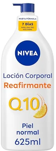 NIVEA Q10 Loción Corporal Reafirmante (1 x 625 ml), crema hidratante corporal para piel normal, crema reafirmante corporal con Collagen Boost Complex, Vitamina C y Q10 puro