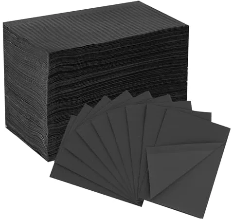 EZ TATTOO Baberos Dentales Desechables 33cmx45cm - 125piezas Sábana Tatuaje Impermeable 3 Capas para Salón de Manicura, Suministros Técnicos para Uñas y Pestañasc (Negro)